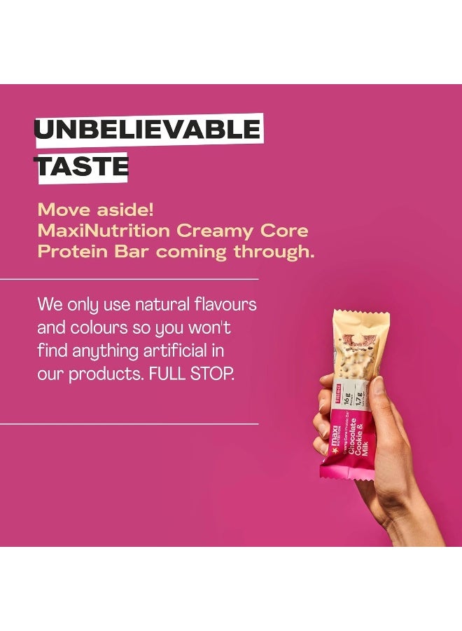 Maxi Nutrition Chocolate Cookie & Milk Creamy Core Protein Bar (Pack of 12 x 45 Grams Each) | With 16G Protein & Low Sugar | Healthy Snack | No Artificial Flavors & Colour Added - Image 4